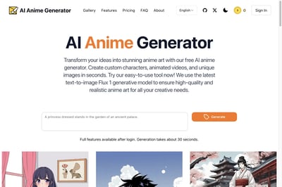 AI Anime Generator preview